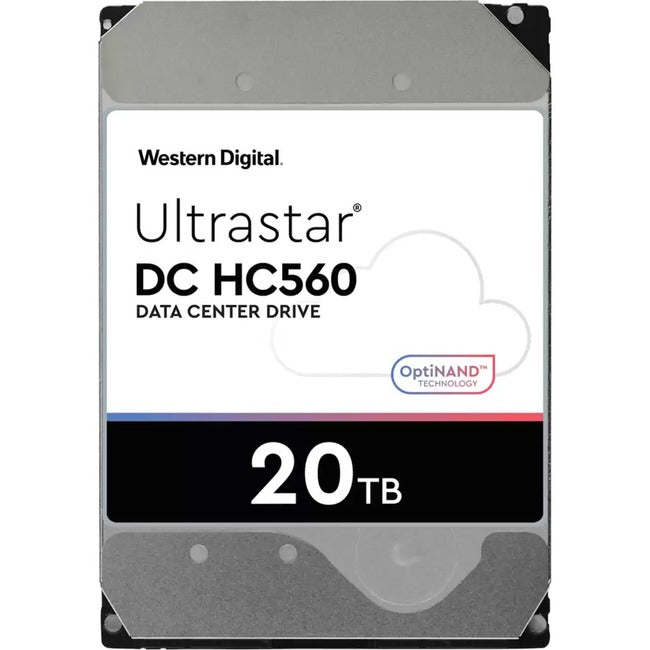 WD Ultrastar DC HC560 WUH722020ALE6L4 20 TB Hard Drive - 3.5" Internal - SATA (SATA-600) - Conventional Magnetic Recording (CMR) Method