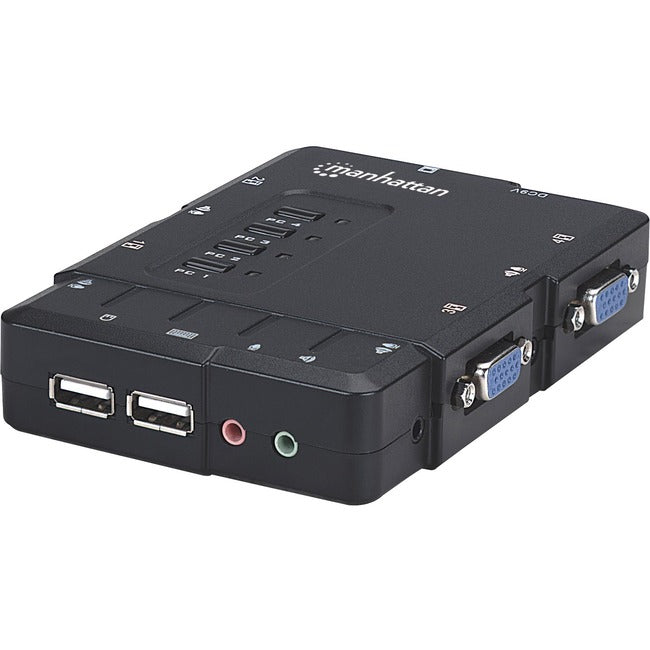 Manhattan 4-Port USB Compact KVM Switch with Audio Support