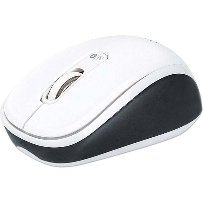Manhattan Dual-Mode Mouse, Bluetooth 4.0 and 2.4 GHz Wireless, 800-1200-1600 dpi, Three Buttons With Scroll Wheel, Black & White, Three Year Warranty, Box