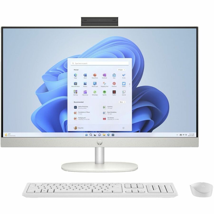 HP 27-cr0000a 27-cr0060 All-in-One Computer - AMD Ryzen 5 7520U - 8 GB - 512 GB SSD - 27" Full HD Touchscreen - Desktop - Shell White