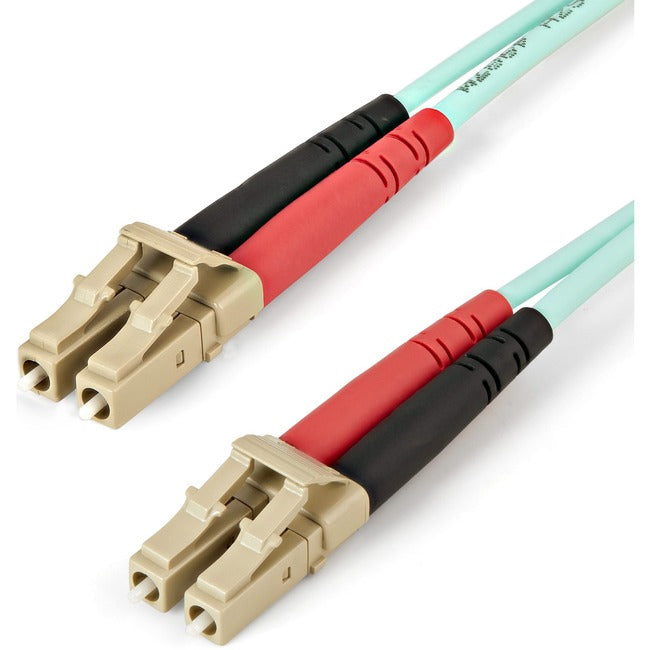 StarTech.com Aqua OM4 Duplex Multimode Fiber - 1m / 3 ft - 100 Gb - 50/125 - OM4 Fiber - LC to LC Fiber Patch Cable