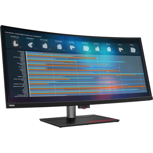 Lenovo ThinkVision P40w-20 40" Class 5K2K WUHD Curved Screen LCD Monitor - 21:9 - Raven Black