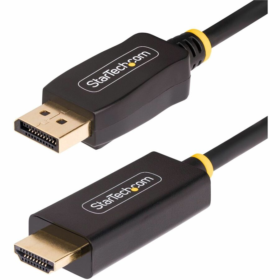 StarTech.com 6.6ft (2m) DisplayPort to HDMI Adapter Cable, 4K 60Hz with HDR, DP to HDMI 2.0b Cable, Active Video Converter