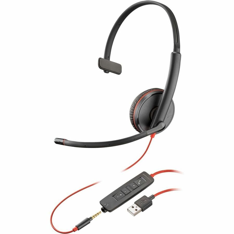 Poly Blackwire 3215 Monaural USB-A Headset TAA (Bulk)