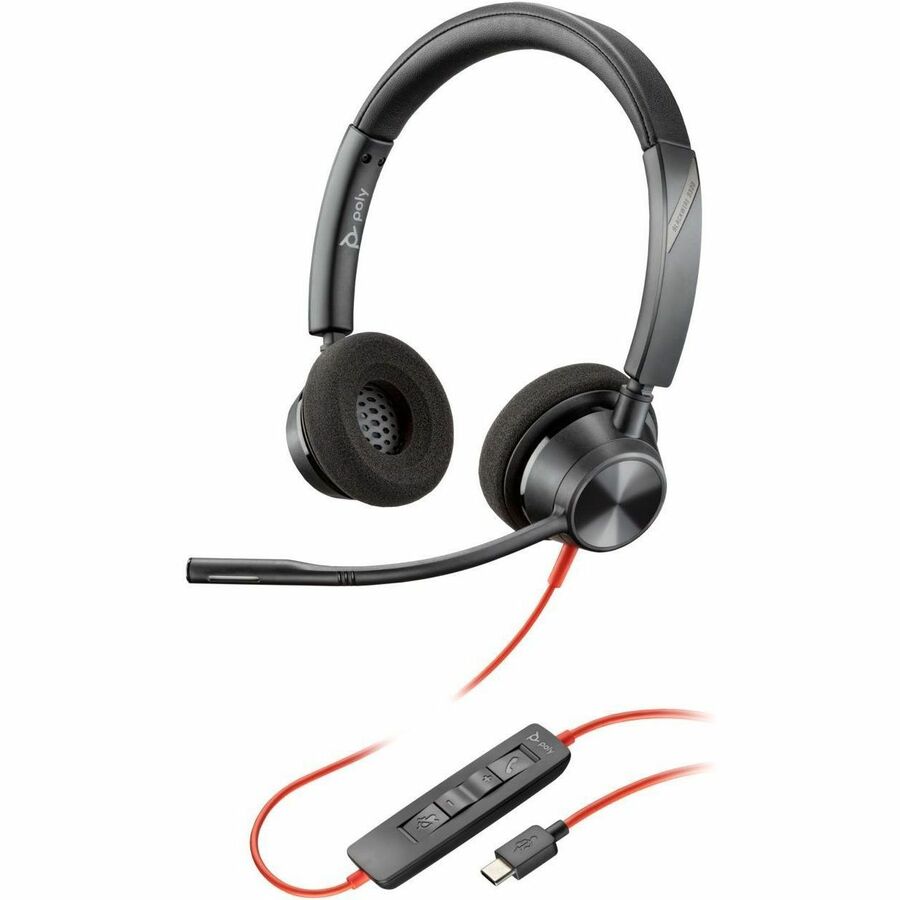 Poly Blackwire 3320 Stereo USB-C Headset +USB-C/A Adapter