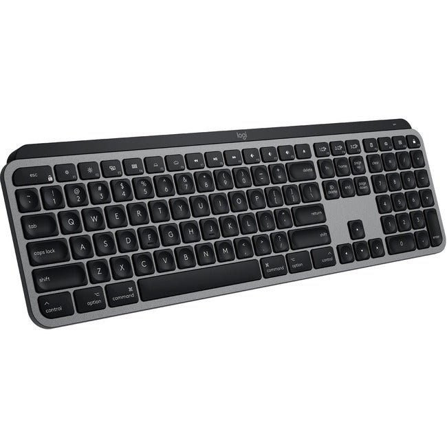 Logitech MX Keys Advanced Wireless Illuminated Keyboard for Mac, Tactile Responsive Typing, Backlighting, Bluetooth, USB-C, Apple macOS, Metal Build, Space Gray