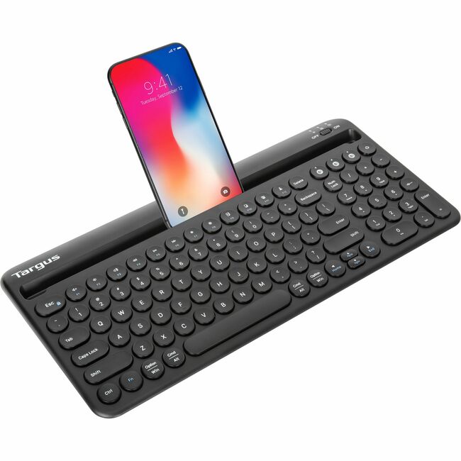 Targus Multi-Device Bluetooth Antimicrobial Keyboard With Tablet-Phone Cradle