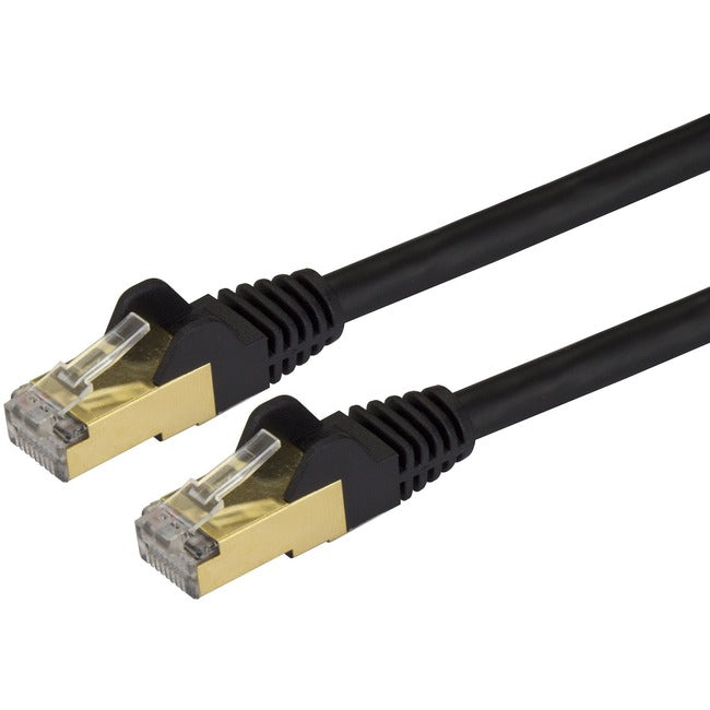 StarTech.com 10ft CAT6a Ethernet Cable - 10 Gigabit Category 6a Shielded Snagless 100W PoE Patch Cord - 10Gb Black UL Certified Wiring-TIA