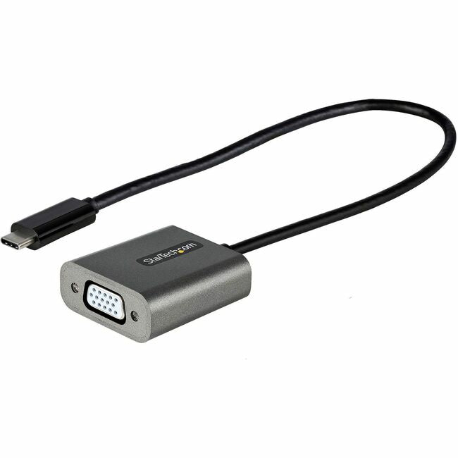 StarTech.com USB C to VGA Adapter, 1080p USB Type-C to VGA Adapter Dongle, USB-C to VGA Monitor-Display Video Converter, 12" Long Cable