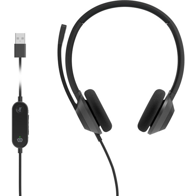 Cisco Headset 322 Wired Dual On-Ear Carbon Black USB-A