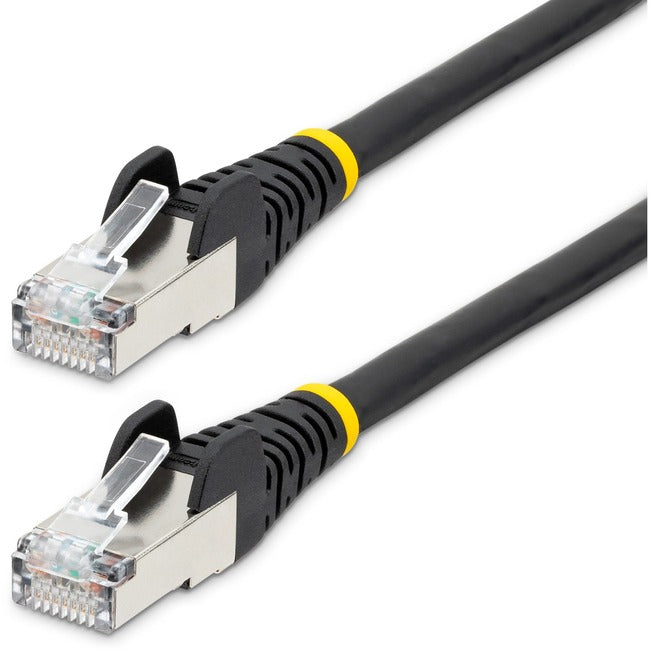 StarTech.com 10ft CAT6a Ethernet Cable, Black Low Smoke Zero Halogen (LSZH) 10 GbE 100W PoE S-FTP Snagless RJ-45 Network Patch Cord