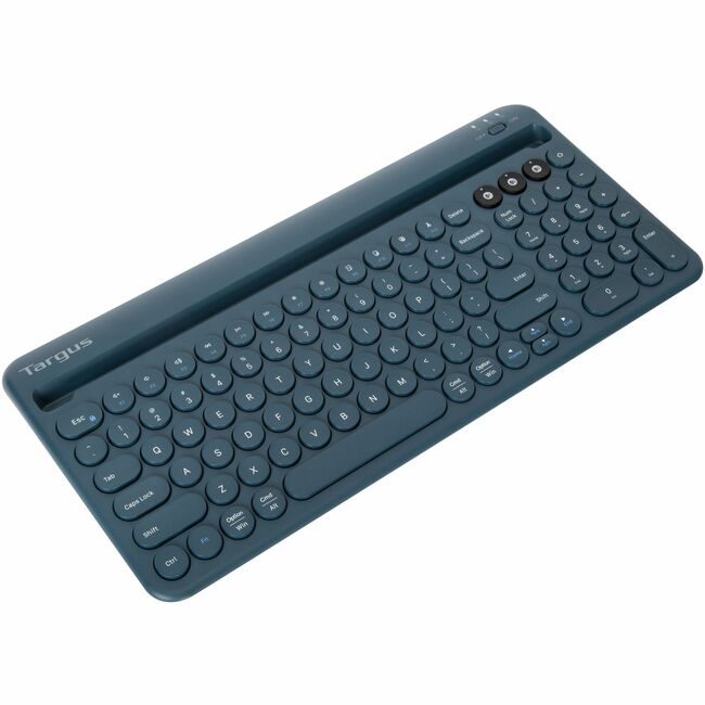 Targus Multi-Device Bluetooth Antimicrobial Keyboard with Tablet/Phone Cradle (Blue)