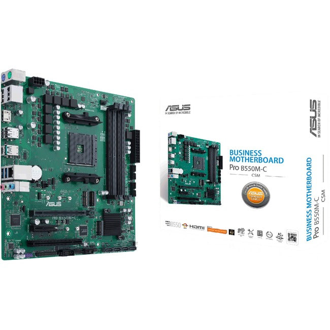 Asus PRO B550M-C-CSM Desktop Motherboard - AMD B550 Chipset - Socket AM4 - Micro ATX