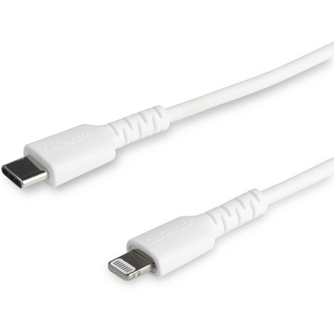 StarTech.com 6 foot-2m Durable White USB-C to Lightning Cable, Rugged Heavy Duty Charging-Sync Cable for Apple iPhone-iPad MFi Certified