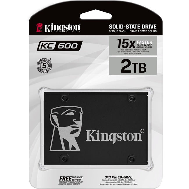 Kingston KC600 2 TB Solid State Drive - 2.5" Internal - SATA (SATA-600) - 3.5" Carrier