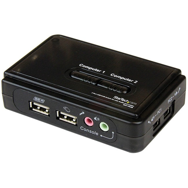 StarTech.com StarTech.com 2 Port USB KVM Kit with Cables and Audio Switching - KVM - audio switch - USB - 2 ports - 1 local user