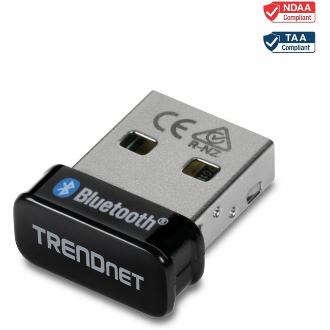 TRENDnet Micro Bluetooth 5.0 USB Adapter, Supports Basic Rate(BR), Bluetooth Low Energy(BLE), Enhanced Data Rate(EDR), 100m (328ft.) Range, Supports Windows OS, Black, TBW-110UB