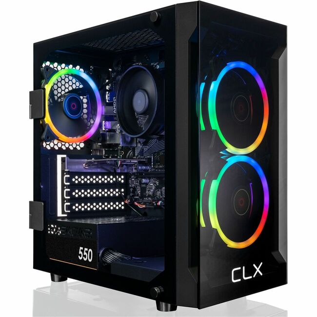 CLX SET TGMSETRXM2501BM Gaming Desktop Computer - AMD Ryzen 7 5700G Octa-core (8 Core) 3.80 GHz - 16 GB RAM DDR4 SDRAM - 1 TB M.2 PCI Express NVMe SSD - Mini-tower - Black