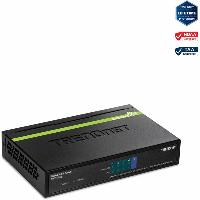 TRENDnet 5-Port Gigabit PoE+ Switch